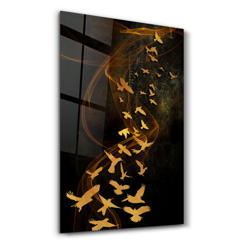 Élégante peinture murale en verre trempé de 13,8 po x 21,7 po | 100% verre trempé, épaisseur: 0,16 pouce | Imprimé UV pour des couleurs éclatantes | Parfait pour la décoration intérieure, le salon et les espaces de bureau