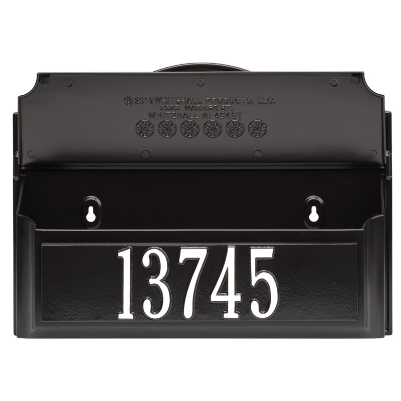 Wall Mounted Mailbox, Black/White, Yes