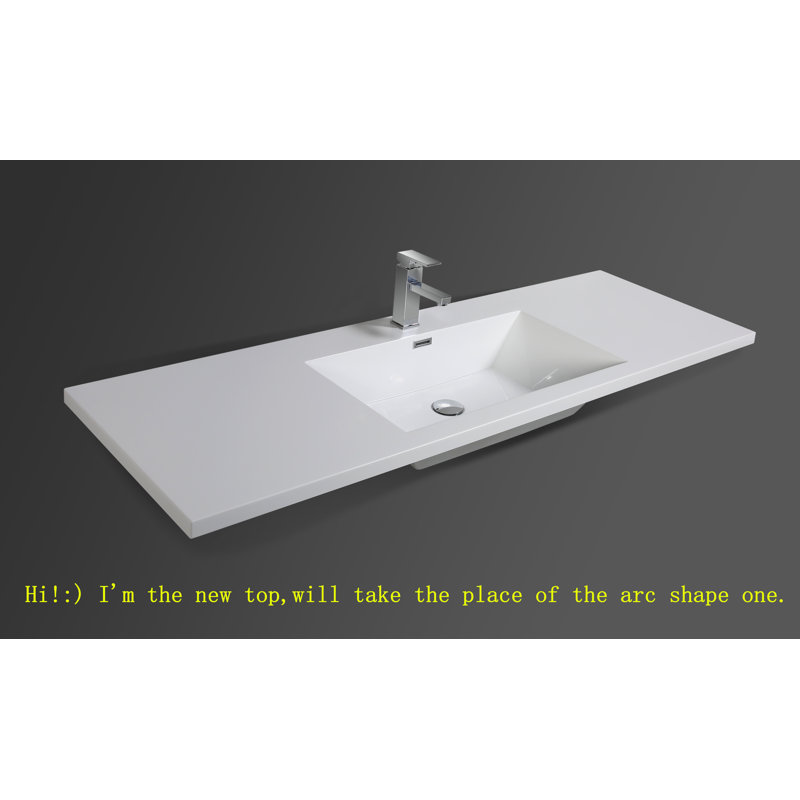Polychronis 59.5'' Single Bathroom Vanity with Acrylic Top, Rosewood