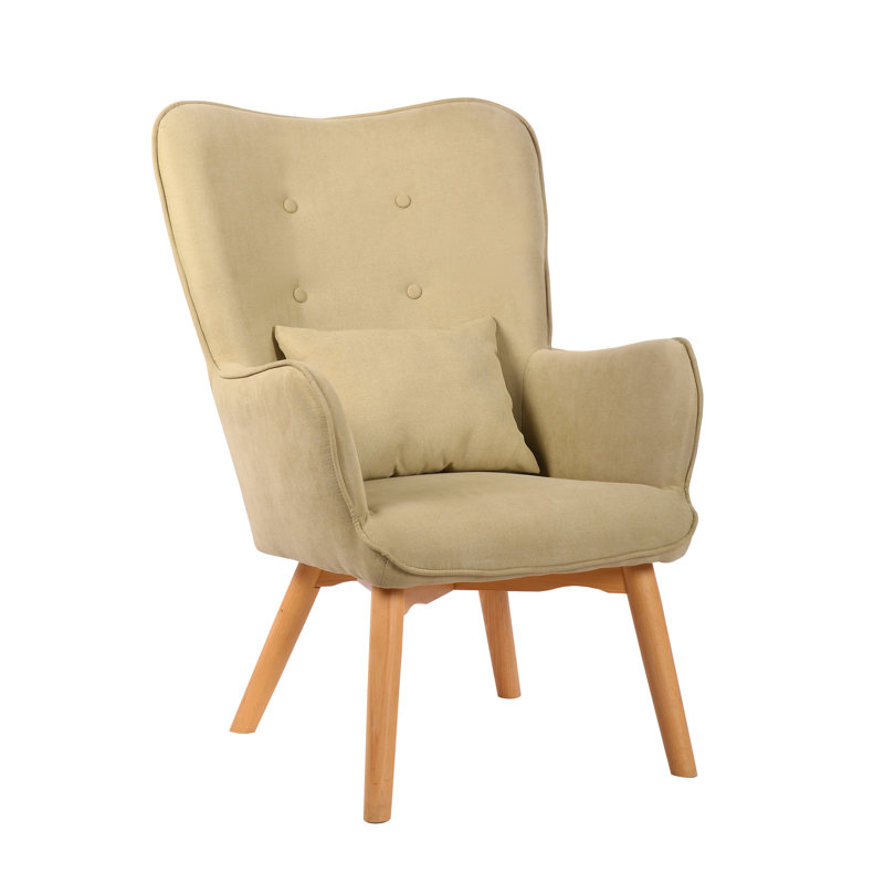 Clarksdale Upholstered Wingback Chair, Natural