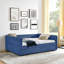 Grand lit de jour avec canapé-lit capitonné à deux tiroirs, tissu Boucle (88 po x 65,5 po x 29,5 po)-1647311306