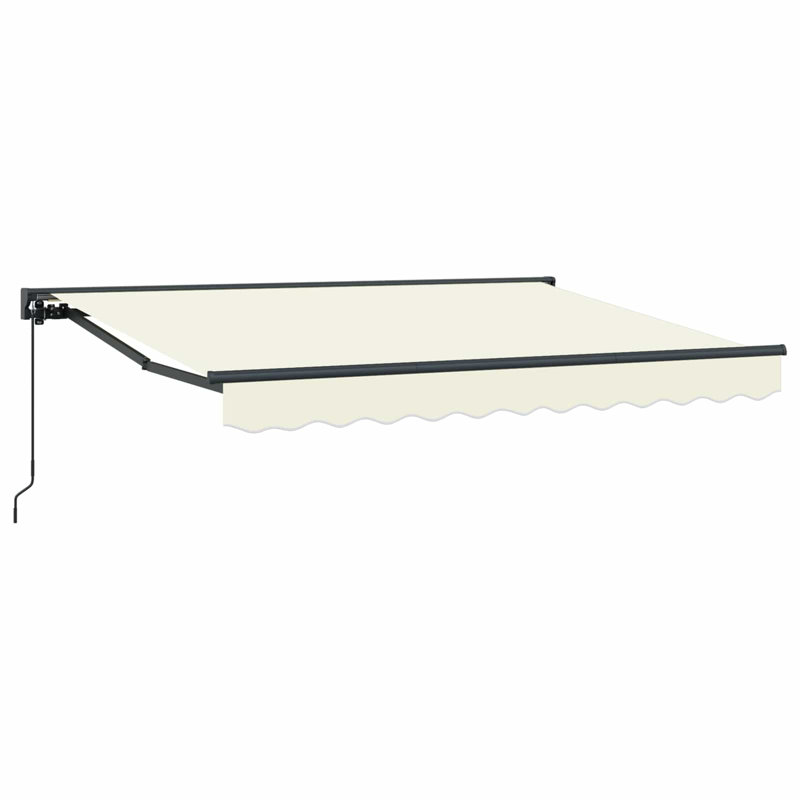 VidaXL Polyester Cover Retractable Patio Awning, 165cm H x 300cm W x 200cm D, Cream/Black