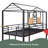 Twin Over Twin Metal Bunk Bed ,Metal Housebed With Slide-63544598