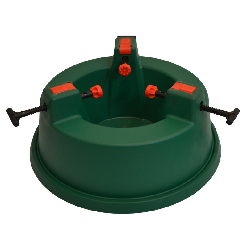 Green Wide Mouth Simple Set Live Christmas Tree Stand -Hold Trees Up To 6ft