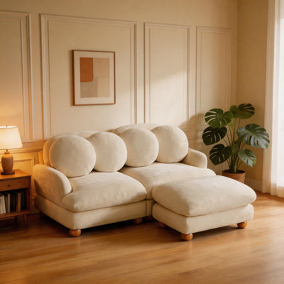 Causeuse en chenille 2 places avec repose-pieds