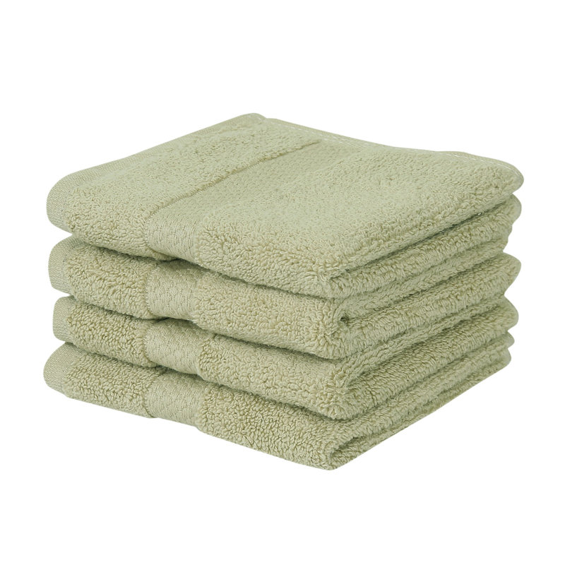 Ensemble de débarbouillettes 100% coton Splash 550 g / m², Essuie-mains - 4 paquets, Sauge