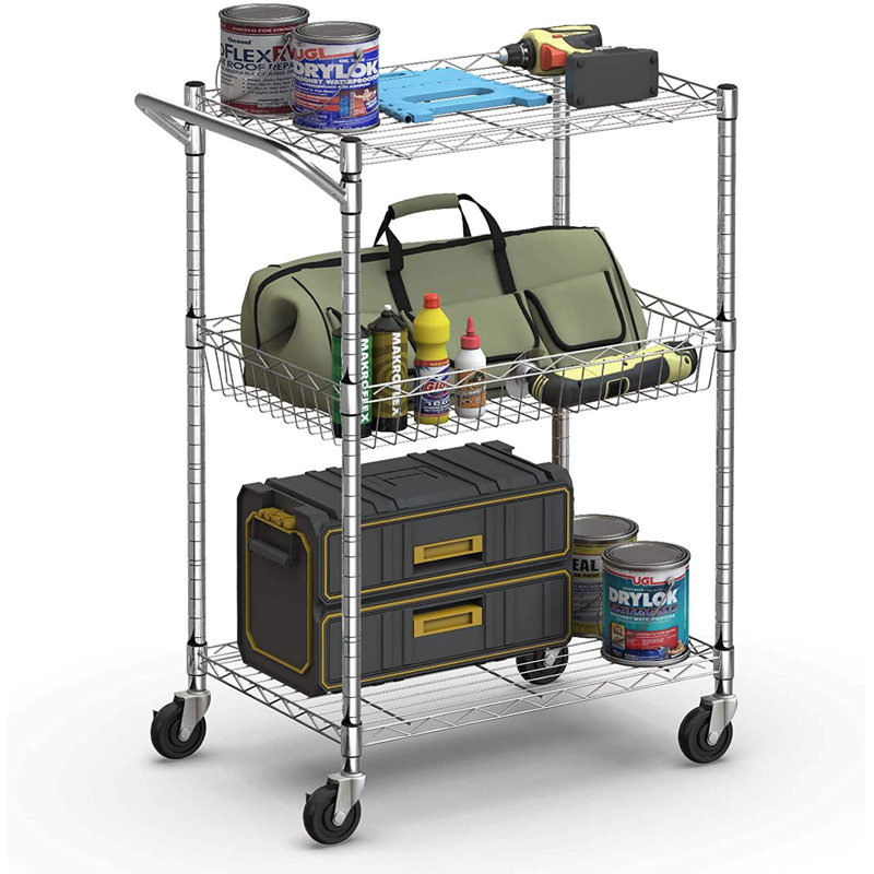 69.5cm H x 41cm W Book Cart with Wheels