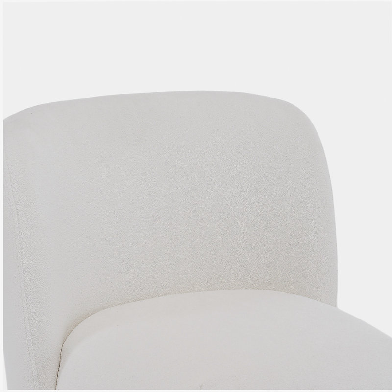 Chaise d'appoint rembourrée Emmet, Mélange de polyester blanc
