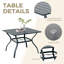 Tables de patio compactes, table de salle à manger carrée moderne en acier de 37 pouces