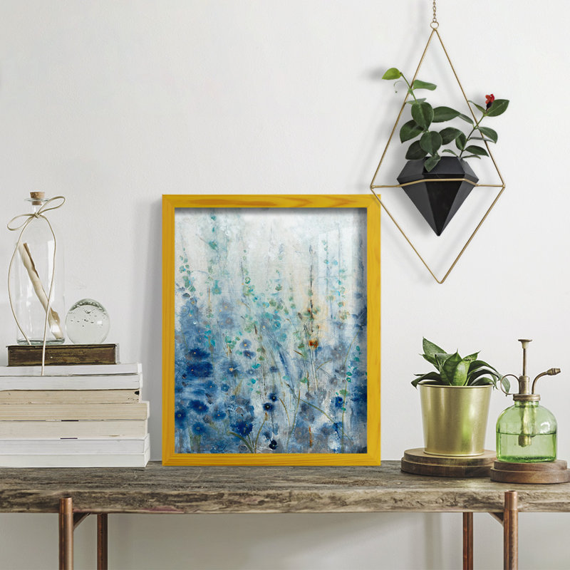 Misty Blooms II - Cadre photo unique, impression, H 15 po x l 12 po x P 1 po, Jaune