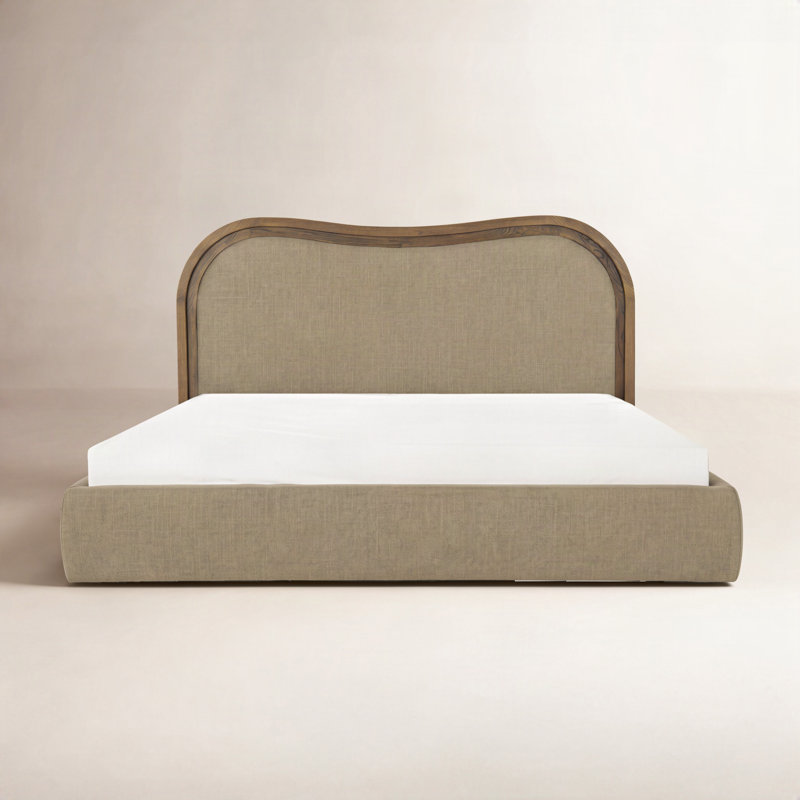 Camilla King Bed Oat, Queen, Green
