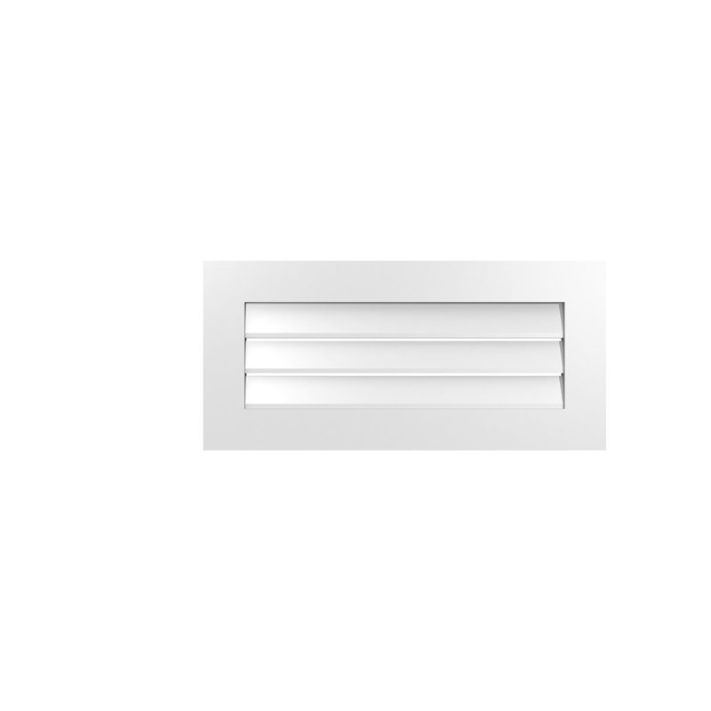 Évent à pignon fonctionnel en uréthane rectangulaire à fixation en surface, brun clair apprêté, H 16 po x l 34 po x P 1 po