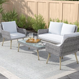 Deanna Rattan 4 - Person Seating Group with Cushions