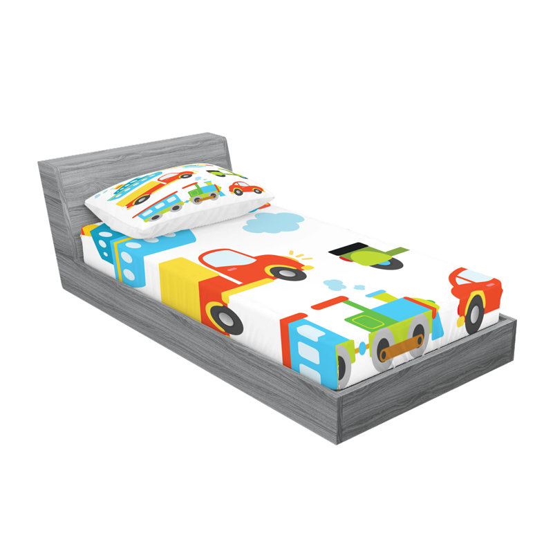 Multicolore drap-housse et coussin décoratif Ambesonne, Ensemble de draps-housses pour lit simple + 2 taie