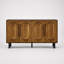 59.84" Gold-Toned 4-Door Sideboard Buffet Cabinet - Solid Wood & MDF Arched Door Storage Console Table for Dining Room/Living Room, Antique Gold