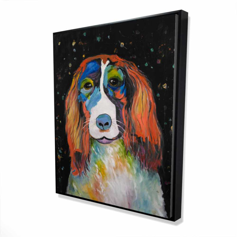 Dog - Orange Children Art Framed Canvas for Decor