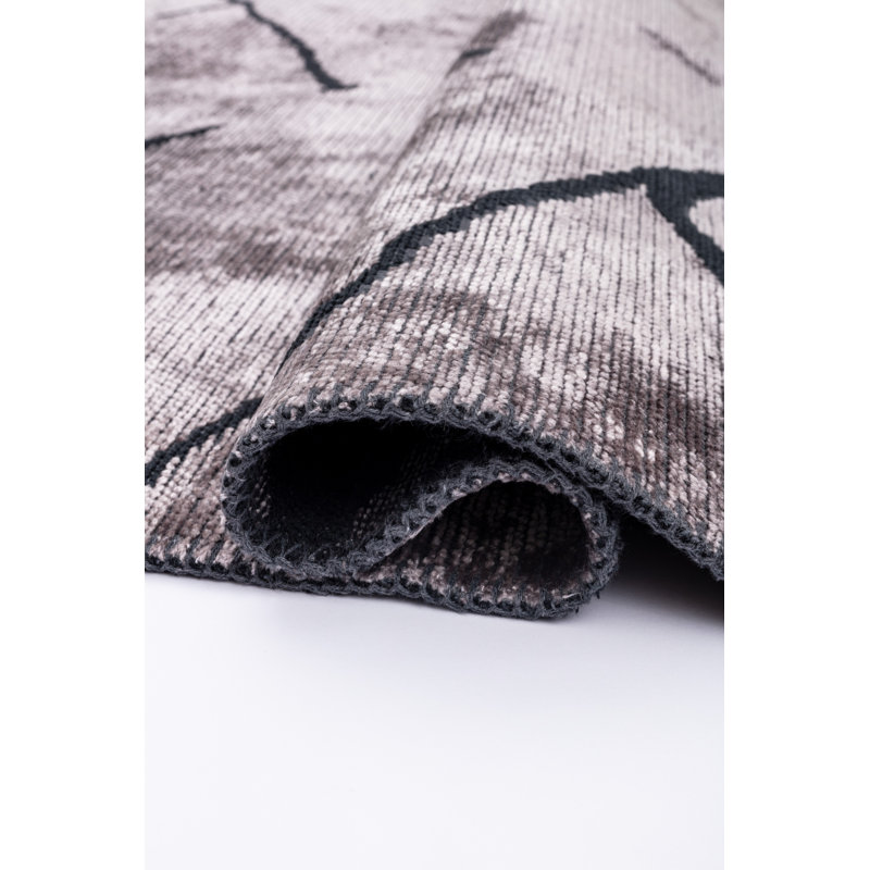 Rapture Black Gray Abstract Luxury Area Rug, Rectangle 7'10" x 11'2"