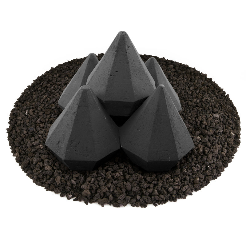 5'' x 5'' Ceramic Fire Pit Accessory, Charcoal Gray