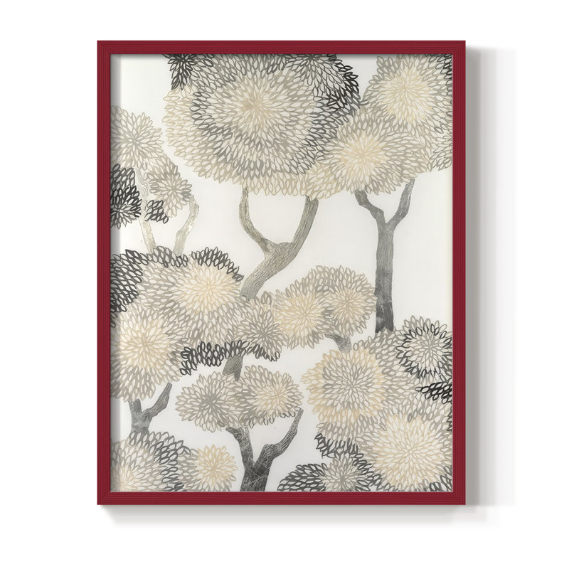 Dewdrop Maple II Framed Print - Solid Wood, Red, 15" H x 12" W