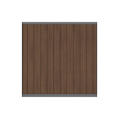 Ensemble de panneau de clôture vertical en composite Ipe brésilien 6 pi x 6 pi UltraEeasy avec cadre gris