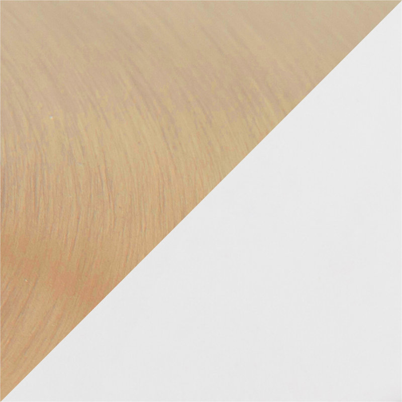 Table de salle à manger ou de bar contemporaine réglable en métal doré et bois blanc