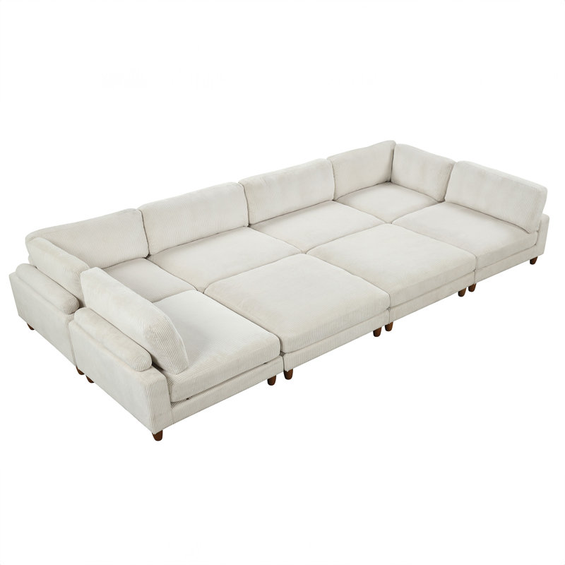 Cheston 8-seat Modular Sectional, Beige Corduroy