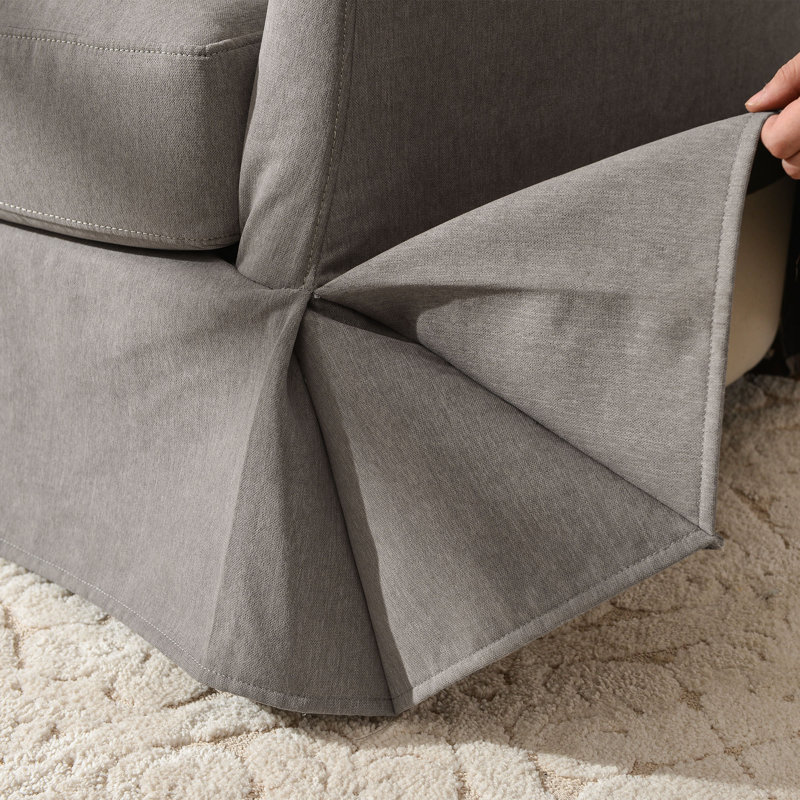 Fauteuil demi-tonneau pivotant avec coussins décoratifs l 32,3 po, Gris ardoise
