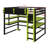 Modern Loft Bed with Integrated Workstation, Side Organization Rack, Multi-Tier Shelving, and Customizable RGB Ambiance-54803242