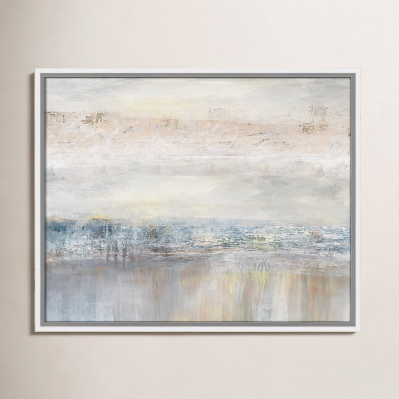 Electra From A Distance by Nan - Painting Print, Picture Framed Canvas, 31.5" H x 41.5" W, Silver