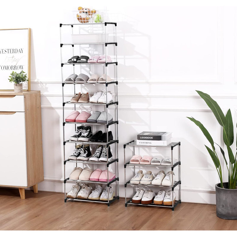 Stackable Shoe Rack For Entryway, Hallway, And Closet - Space-Saving Storage And Organization Solution, Stainless Steel