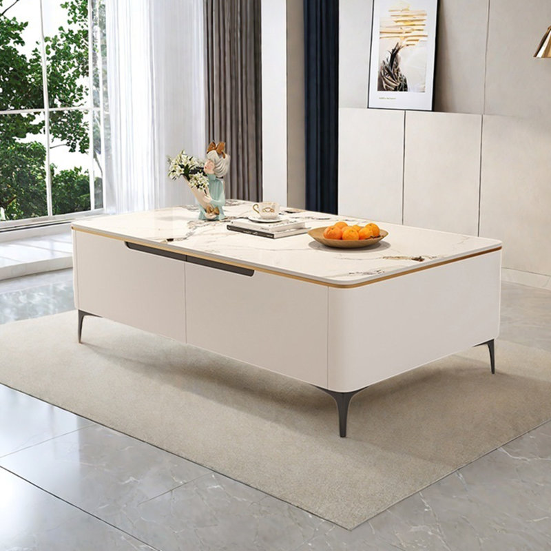 Italian rectangular rock table, 16.5" H x 55.1" L x 27.6" W
