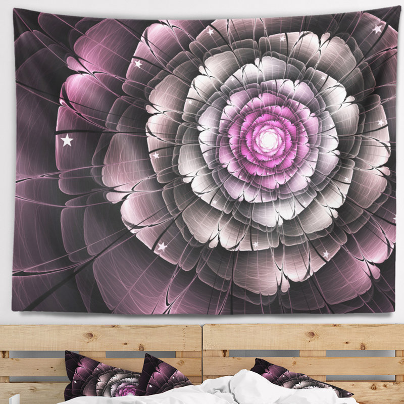 Tapisserie d'art numérique floral, H 50 po x l 60 po