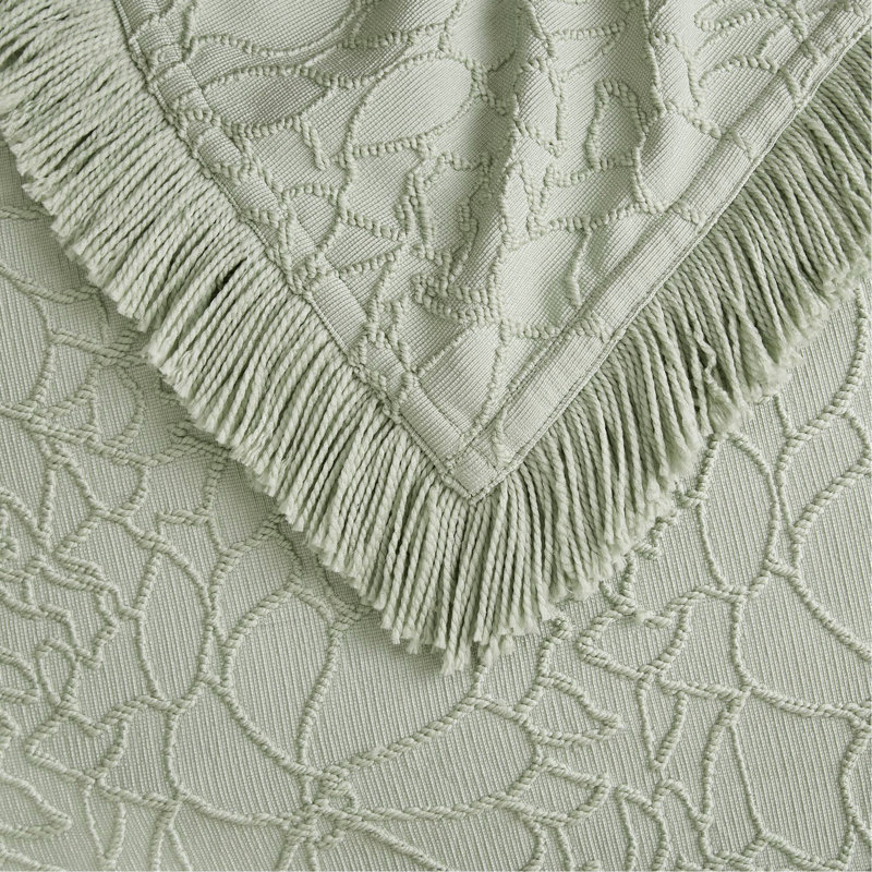 Ensemble de couvre-lit très grand 3 pièces, Couvre-lit de très grande taille et 2 taies déco, Vert