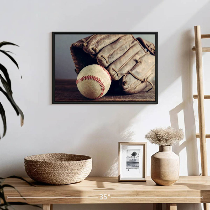 Souvenirs de baseball, 19 po x 13 po, Cadre flottant noir
