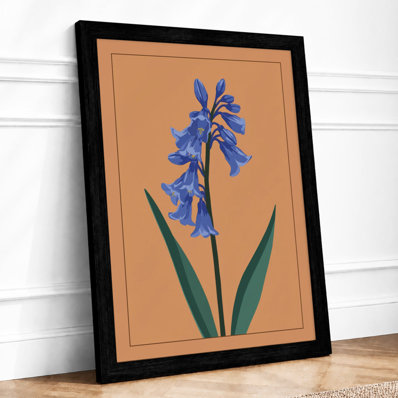Blue Iris Botanical - Framed Print, A1 - 84.1 x 59.4 cm, Black