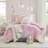 3 Piece Microfiber Tie Dye Printed Comforter Set Pink Twin/Twin XL