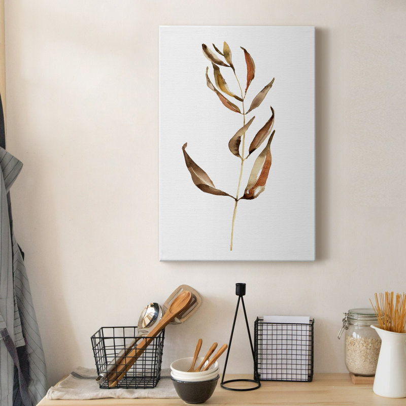 Autumn Stem Brown and Beige Canvas Wall Art