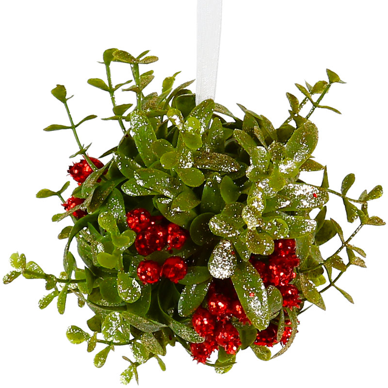 Ornement boule suspendue pailleté Mistletoe