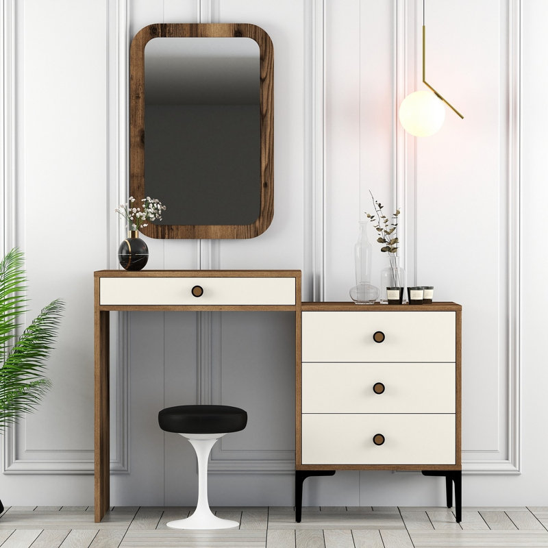 Commode Paucker, Blanc / Brun