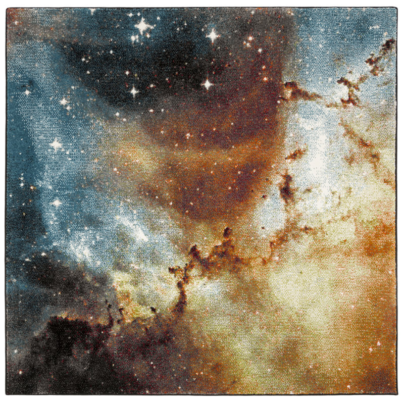 Tapis performance abstrait Galaxy, Carré 6 pi 7 po