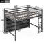 Lit mezzanine double avec 8 tablettes de rangement Échelle intégrée, aucun sommier requis, gris antique-279341447-279341465