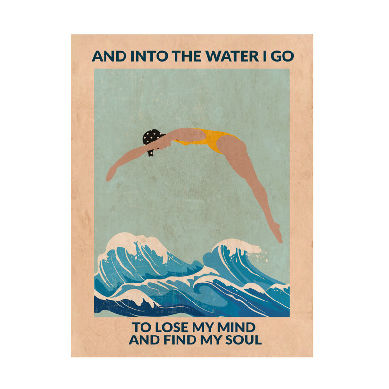 «Into The Water I Dive On Canvas» par Jon Downer, reproduction