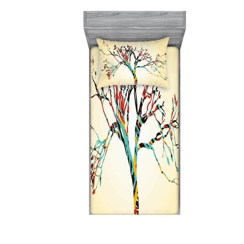 Ensemble de draps rétro, Ensemble de draps pour lit simple avec drap-housse