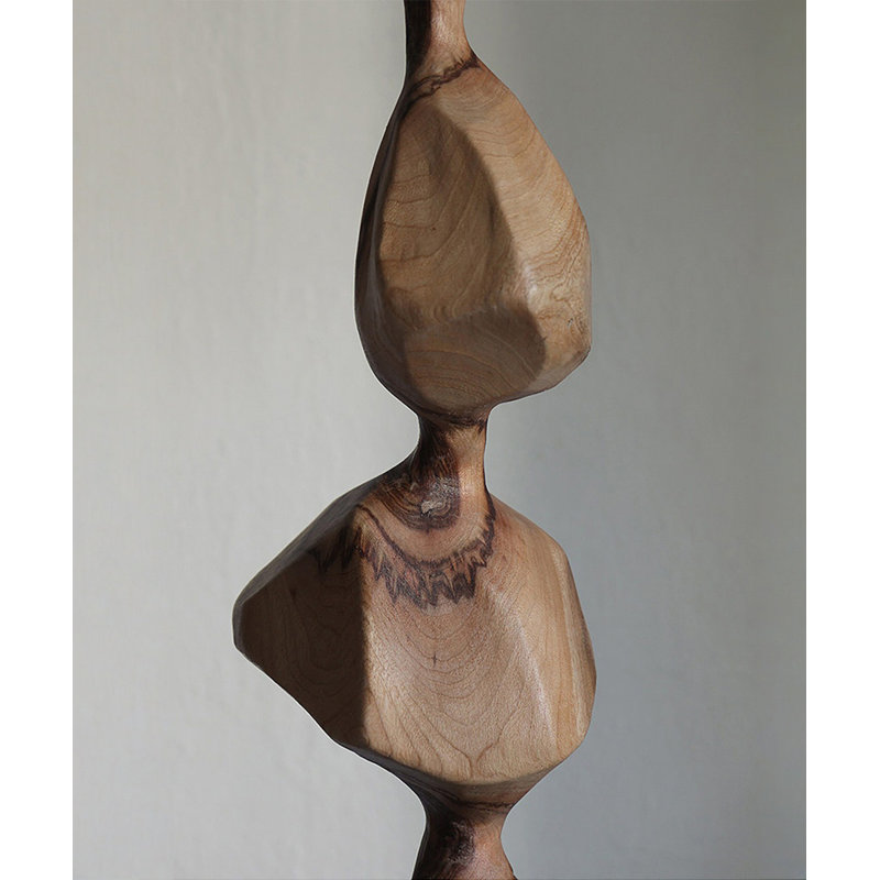 Burlywood + objet décoratif en bois massif noir, H 72,83 po x l 16,93 po x P 9,45 po