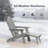 HDPE Foldable Outdoor Adirondack Chair 3-Postion Adjustable with Retractable Ottoman & All-Weather Outdoor Chair for Garden, Lawn & Porch-1052196003