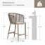 Chaises de bar en osier de 2 tabourets à hauteur de comptoir 2 pièces pour patio avec coussins intégrés et dossier enveloppant pour piscine de jardin-214303970-214303971