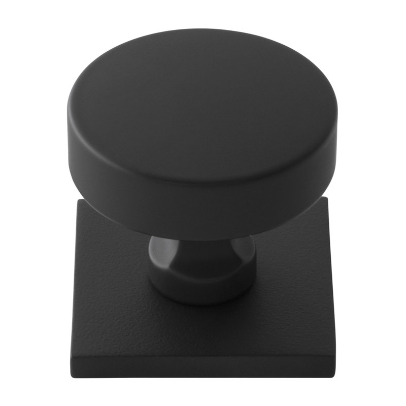 Parkview Brass Knob Backplate, Matte Black