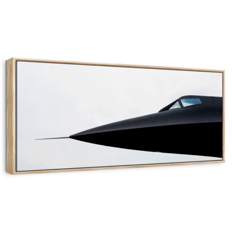 Avion militaire Blackbird, Cadre flottant en bois naturel, 43 po x 15 po