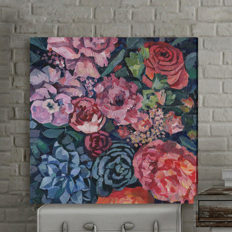 " Vibrant Floral ", 40" H x 40" W