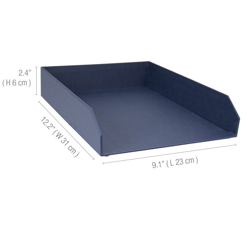 Bigso Hakan Letter Trays - Stackable Paper Tray - Pack of 2, Blue